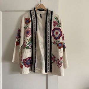 Beautiful embroidered flower cardigan